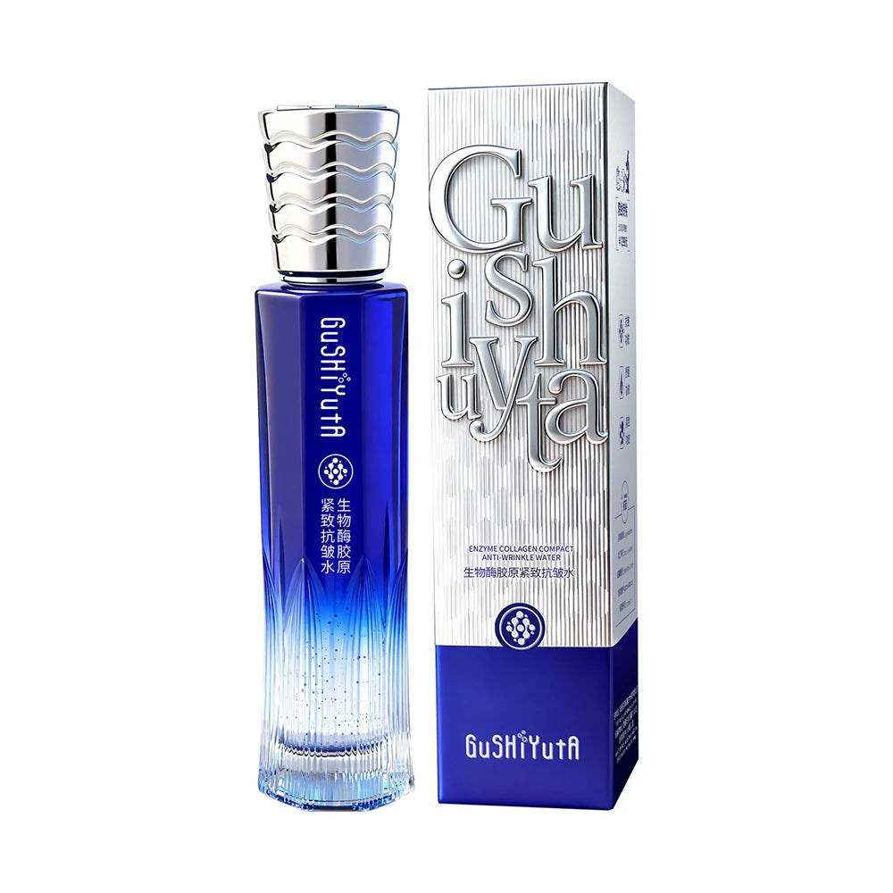 GUSHIYUTA Enzyme Collagen Lifting Serum — Enzyme & Collagen — Product benefits and anti-aging infographic