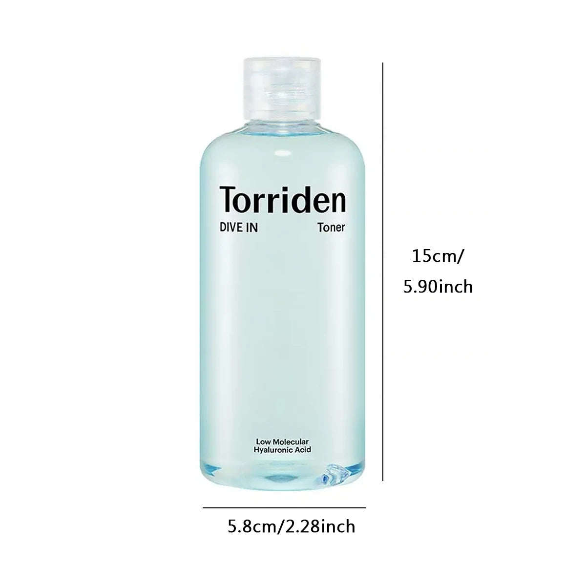 Bottle of low molecular hyaluronic acid toner, 300ml, for refreshing and soothing hydration