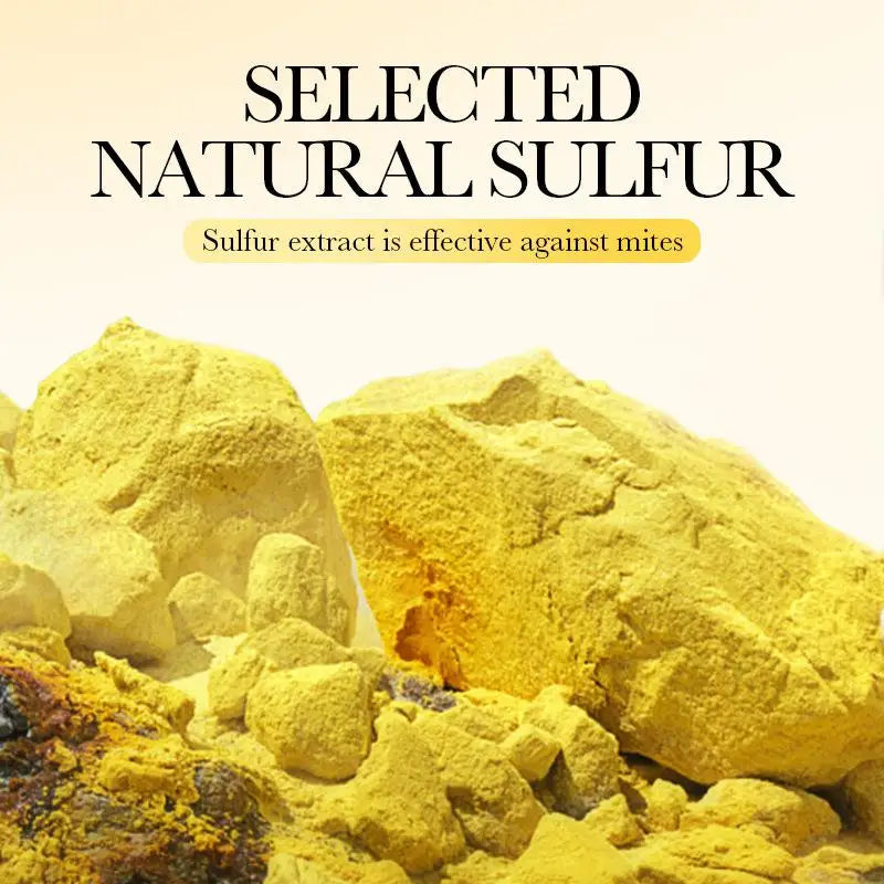 Sulfur soap bar for cleansing, mite removal, and moisturizing skin
