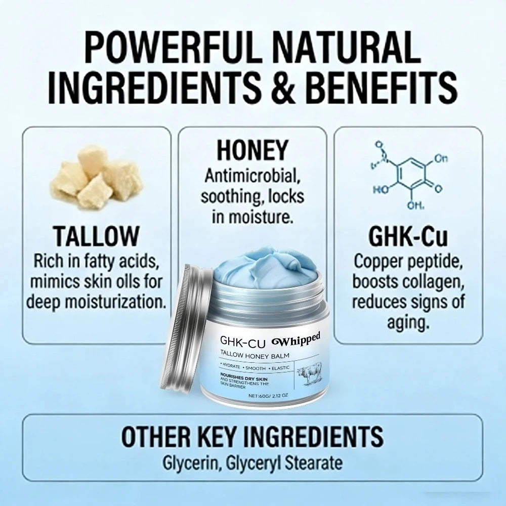 OUHOE Copper Peptide Manuka Honey Blue Balm — Copper Peptide & Manuka Honey — Open jar showing blue balm texture