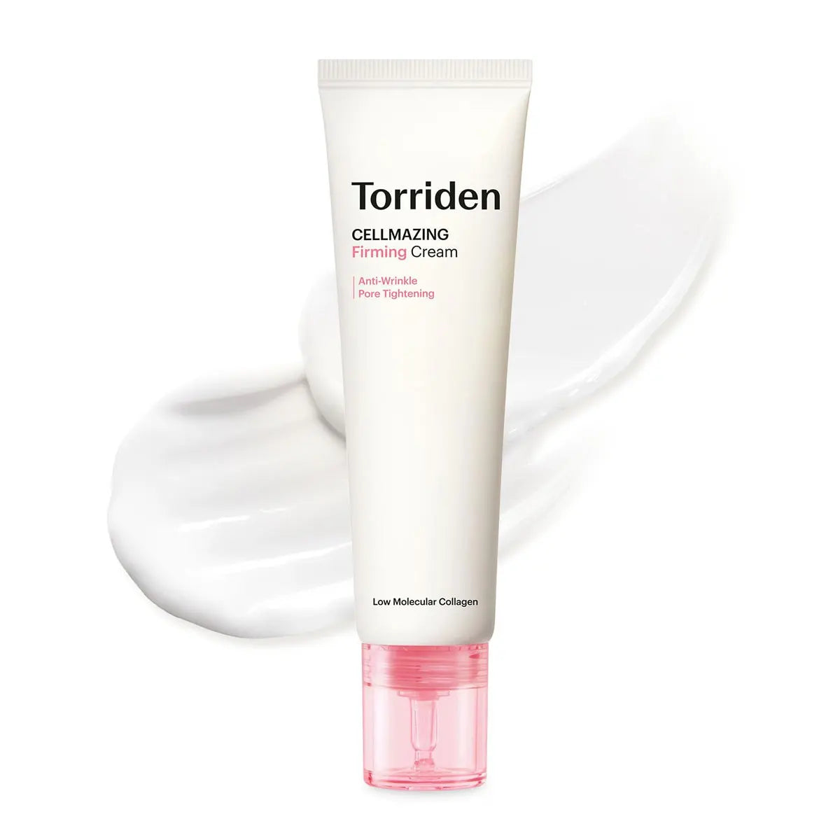 Low molecular collagen firming cream in 60ml jar with minimalist packaging