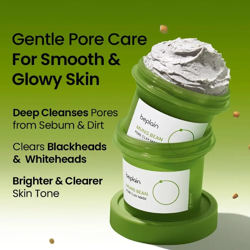 BEPLAIN Mung Bean Pore Refining Skincare Set — Mung Bean — Before and after pore tightening results