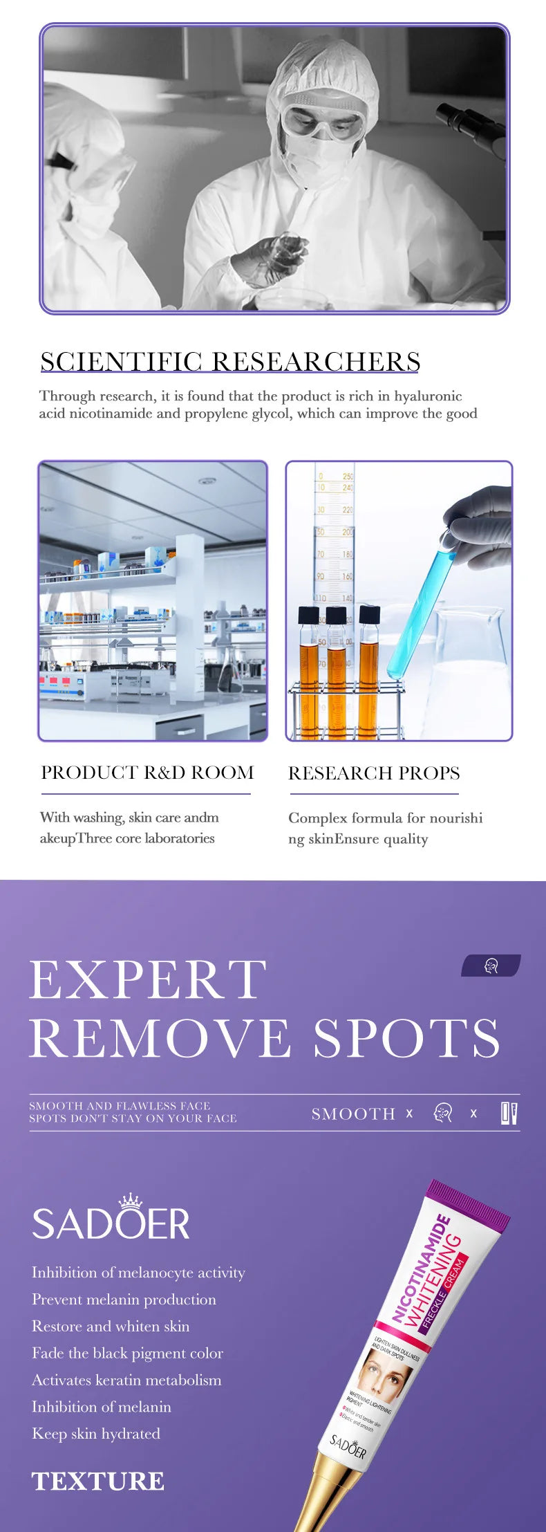 Jar of niacinamide dark spot freckle brightening cream on white background
