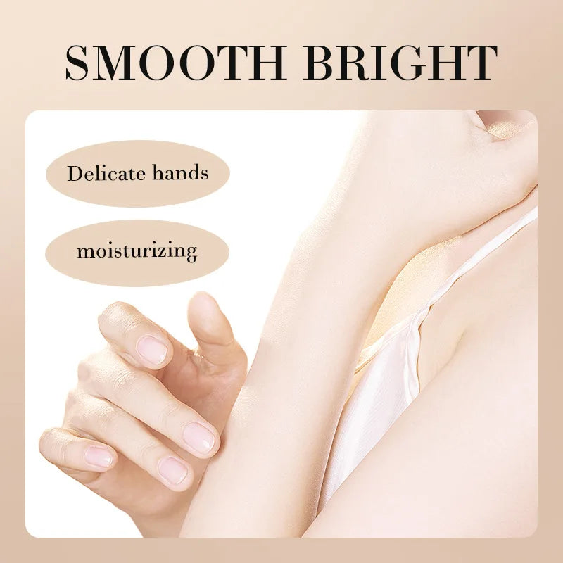 White rice hand cream tube for moisturizing, whitening, and anti-aging hand care.