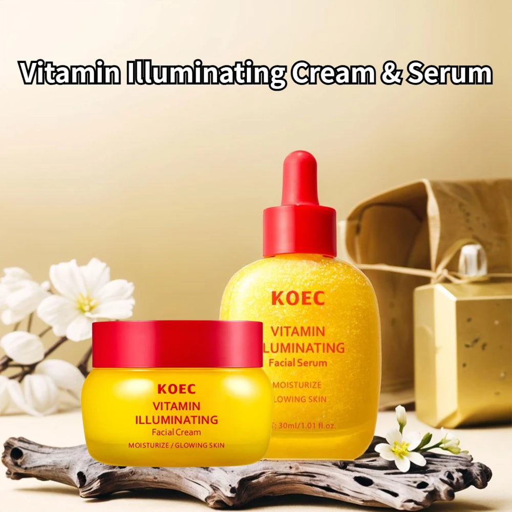KOEC Bakuchiol & Vitamin Complex Korean Skincare Kit — Bakuchiol & Vitamin C — Before and after skin plumping result