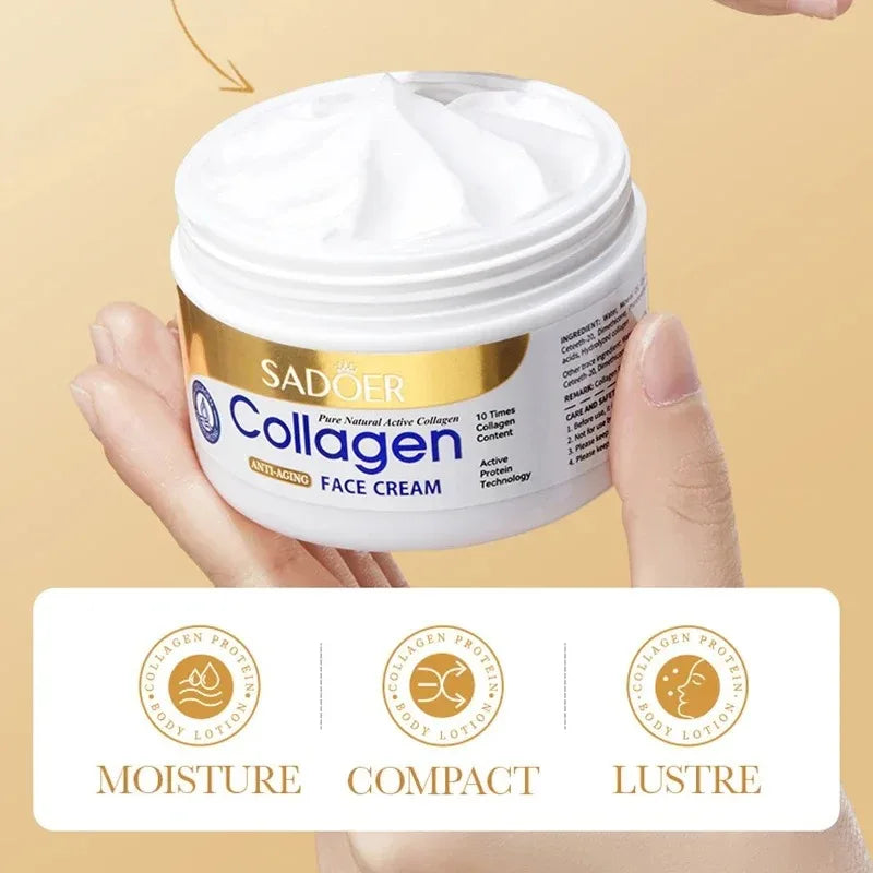 Collagen skin care kit with eye cream and moisturizing face cream for anti-aging and dark circles
