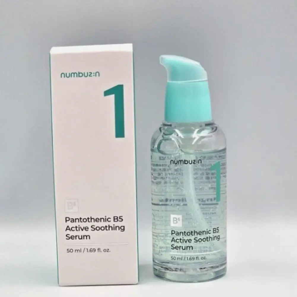 Soothing serum, calming toner, hydrating mask, and centella toner pads in a clear skincare set