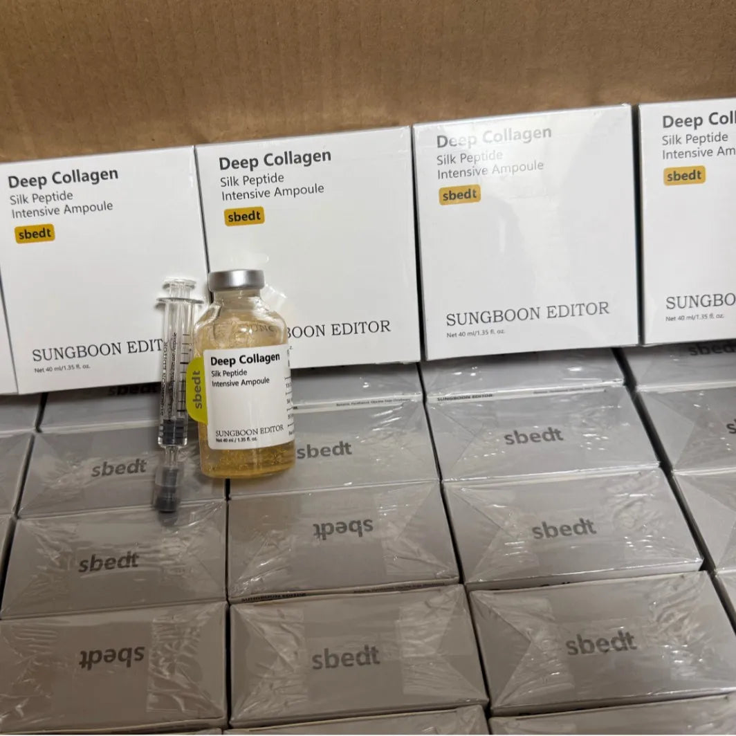 Pink ampoule bottle of collagen PDRN glow serum for hydrated, lifted skin