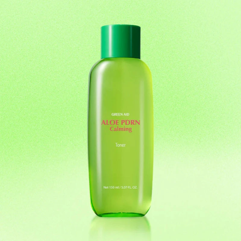 Bottle of aloe vera ceramide toner for hydrating facial skin