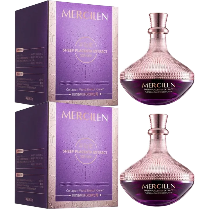 MERCILEN Sheep Placenta Collagen Nourishing Face Cream — Sheep Placenta & Collagen — Complete product with box lifestyle view