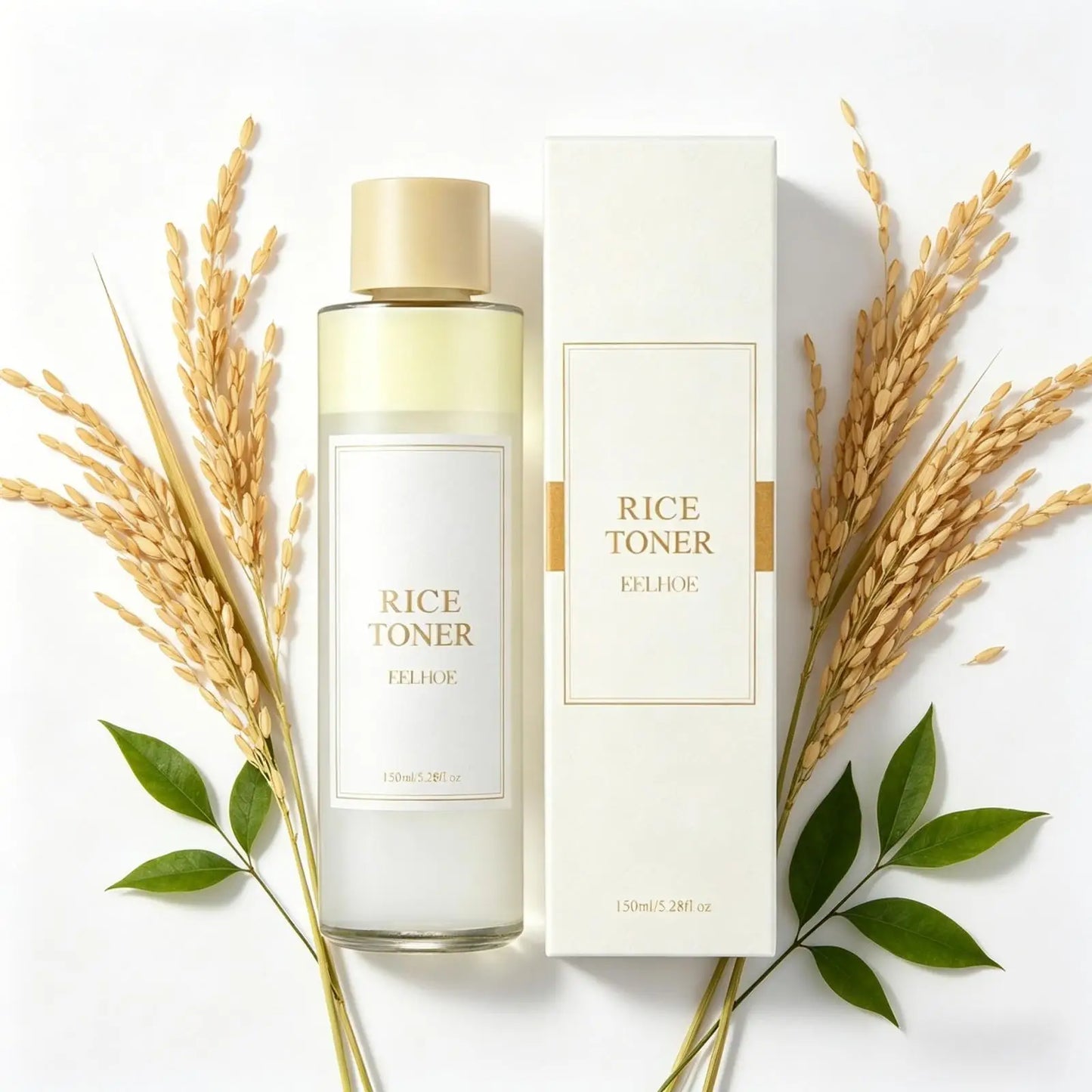EELHOE Rice Niacinamide Pore-Minimizing Toner — Rice & Niacinamide — Toner bottle front view with rice water design