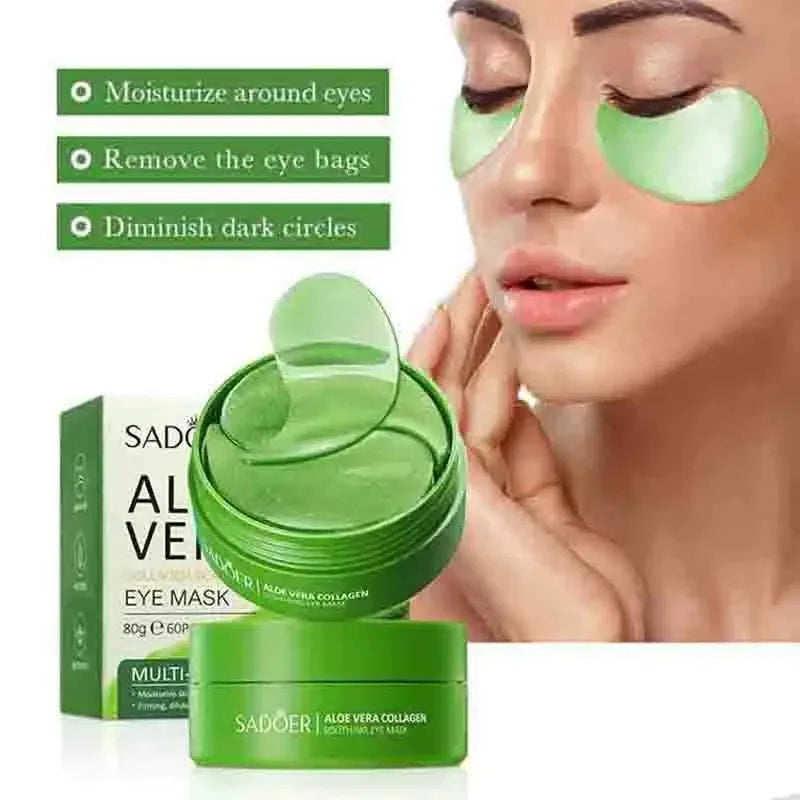 SADOER Aloe Vera Collagen Eye Mask — aloe vera + collagen — product box packaging