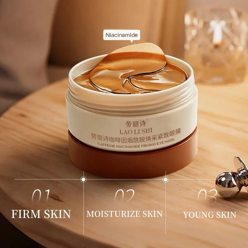 Caffeine and nicotinamide firming under-eye mask patches