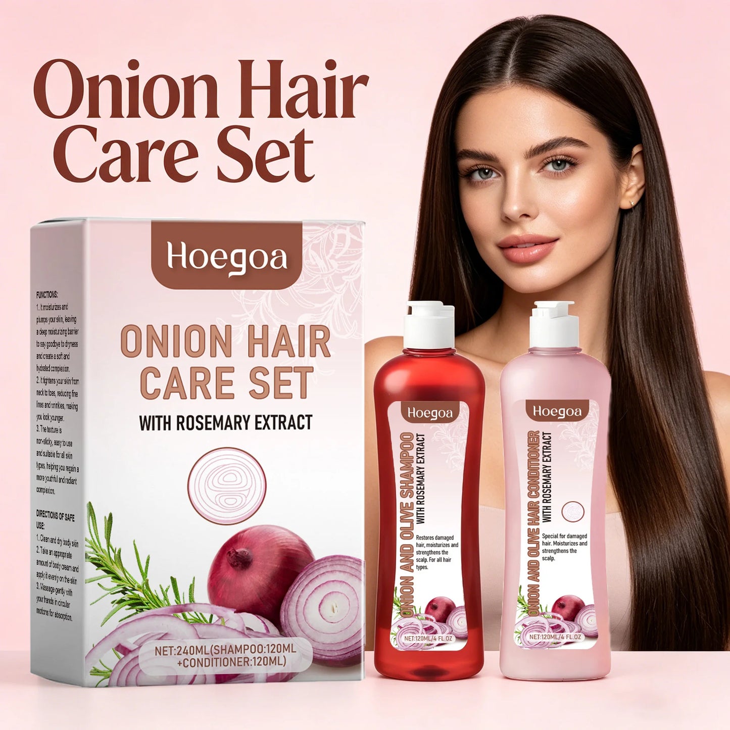 Onion Rosemary Shampoo & Conditioner Strengthening Hair Set
