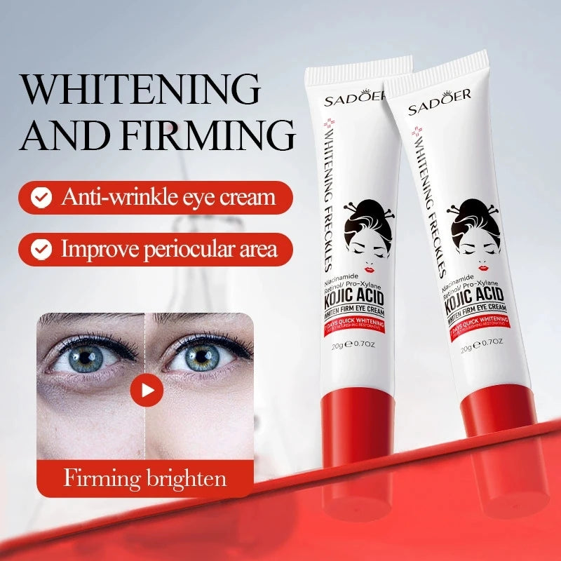 Travel set of kojic acid face cream and eye cream in small tubes