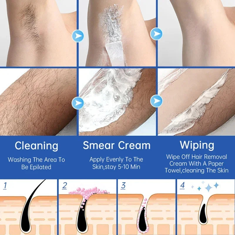 BIOAQUA Aloe Vera Gentle Hair Removal Cream — Aloe Vera — Cream texture and fast skin-safe formula detail