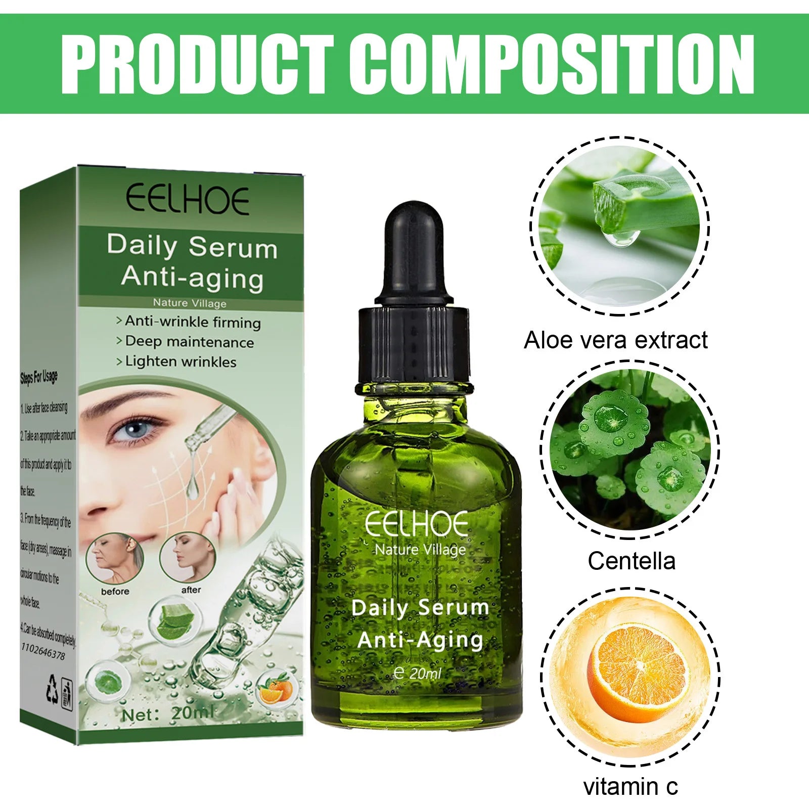 EELHOE — Daily Lifting Firming Serum — Serum texture on hand