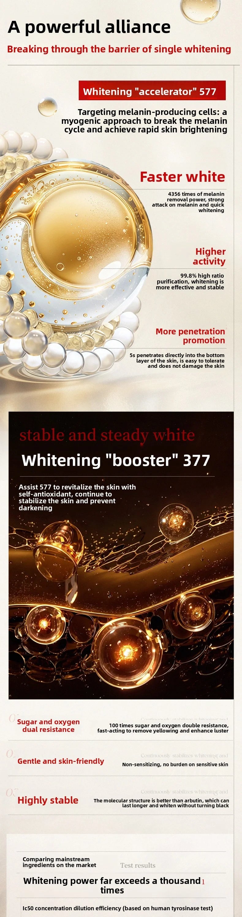 RUYI 377+577 Whitening Spot Fading Repair Cream Deep Moisturizing Freckle Fade Brightening Hydrating Face Cream
