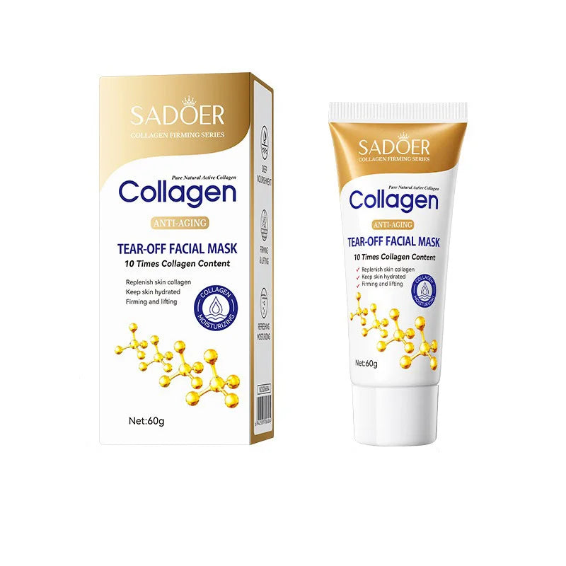 Collagen firming peel-off tear mask tube with a peeled-off mask layer