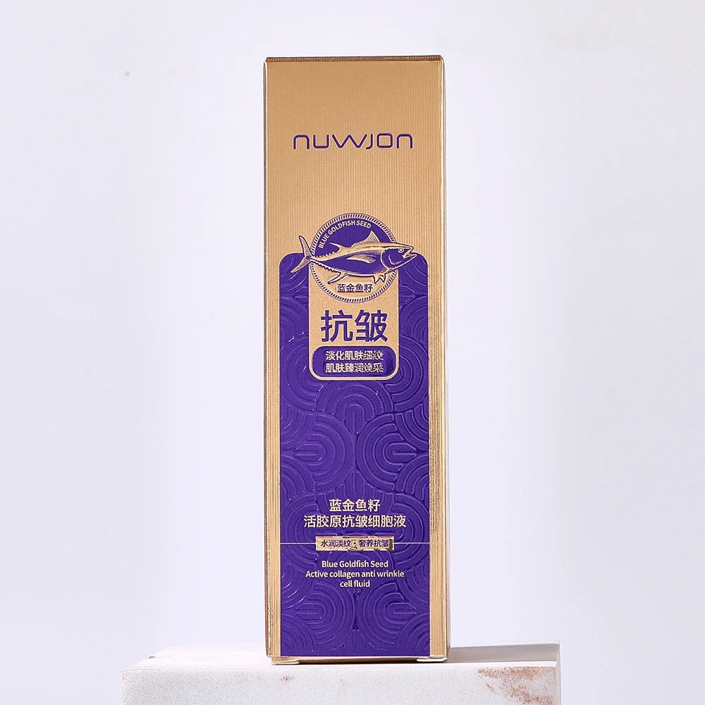 NUWJON Blue Goldfish Seed Active Collagen Anti Wrinkle Cell Liquid Moisturizing Refreshing Soft Face Care Essence Beauty Skincare  50ml