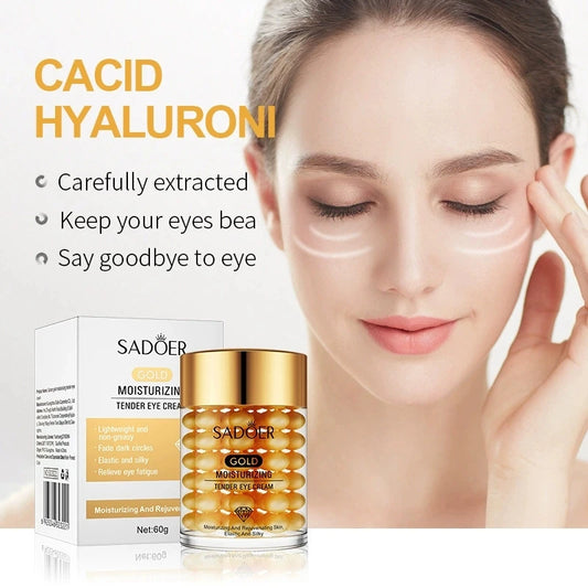 Jar of 24K golden eye cream for dark circles and wrinkles