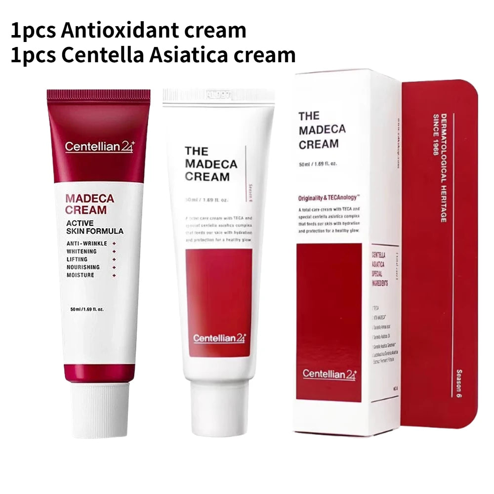 Centellian 24 The Madeca Cream Active Whitening Moisturizer — Madeca & Centella — Complete product and packaging set view