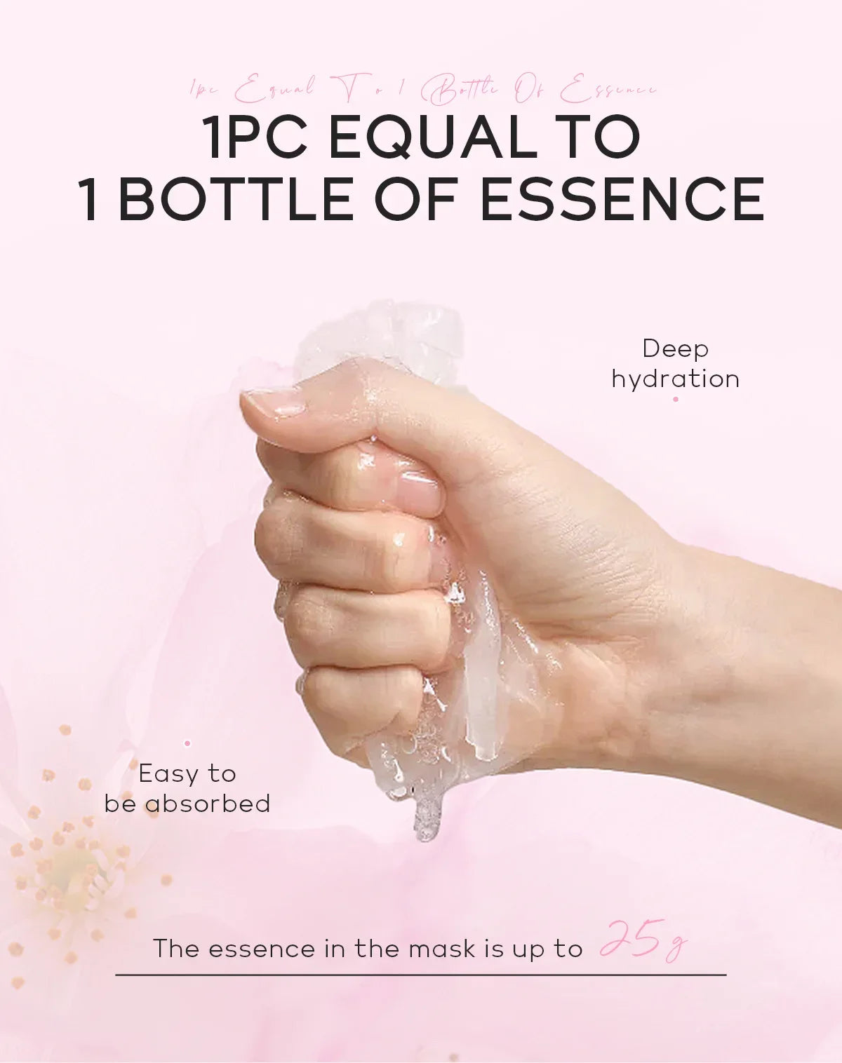 Hydrating brightening sheet mask with sakura cherry blossom extract