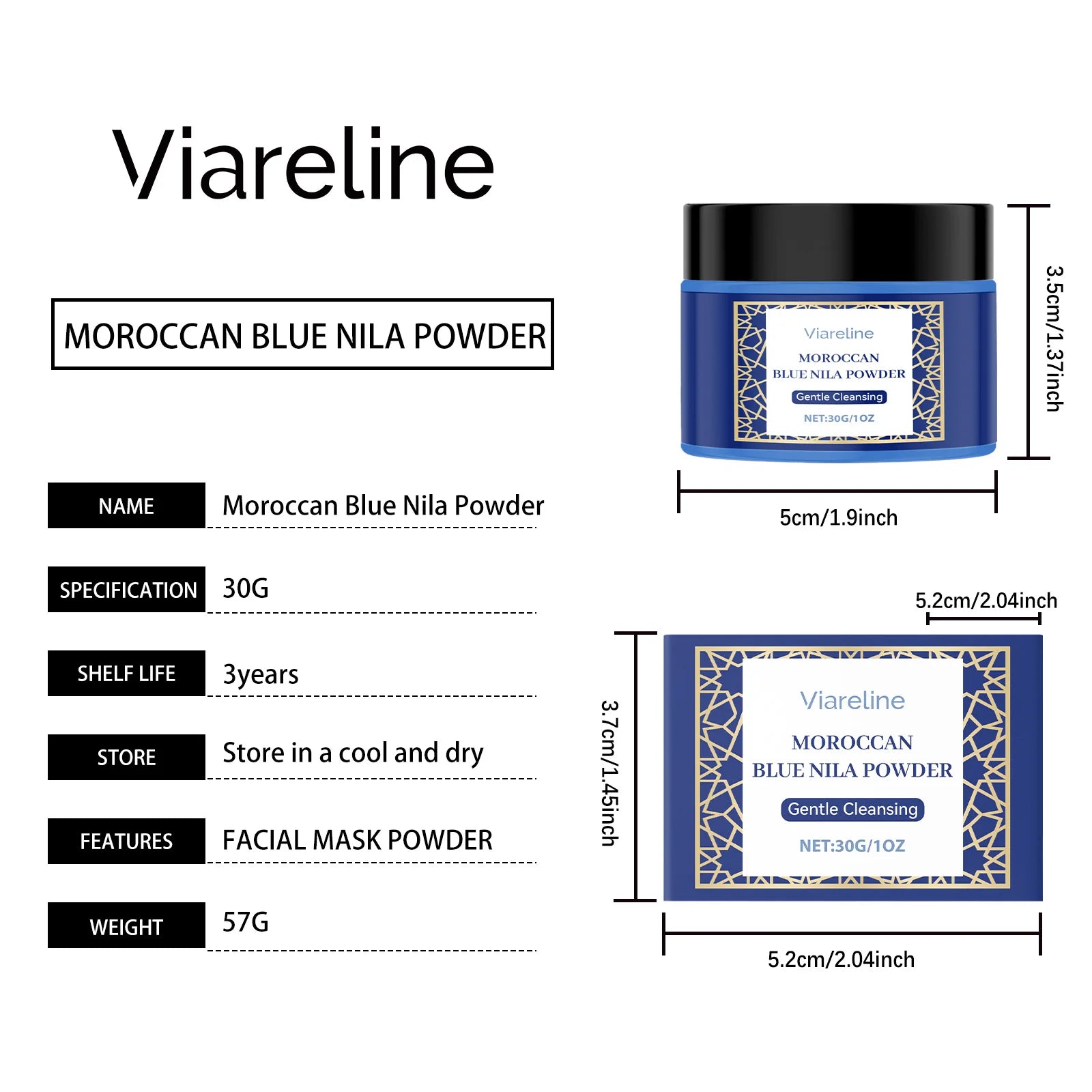 Jar of brightening mask powder for glowing skin