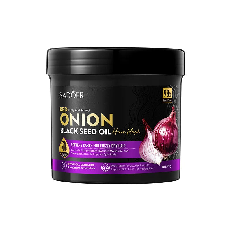 SADOER Onion Black Seed Oil Shampoo & Hair Mask Repair Set