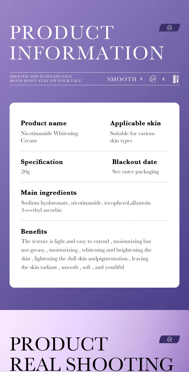 Cosmetic jar of niacinamide dark spot and freckle brightening cream