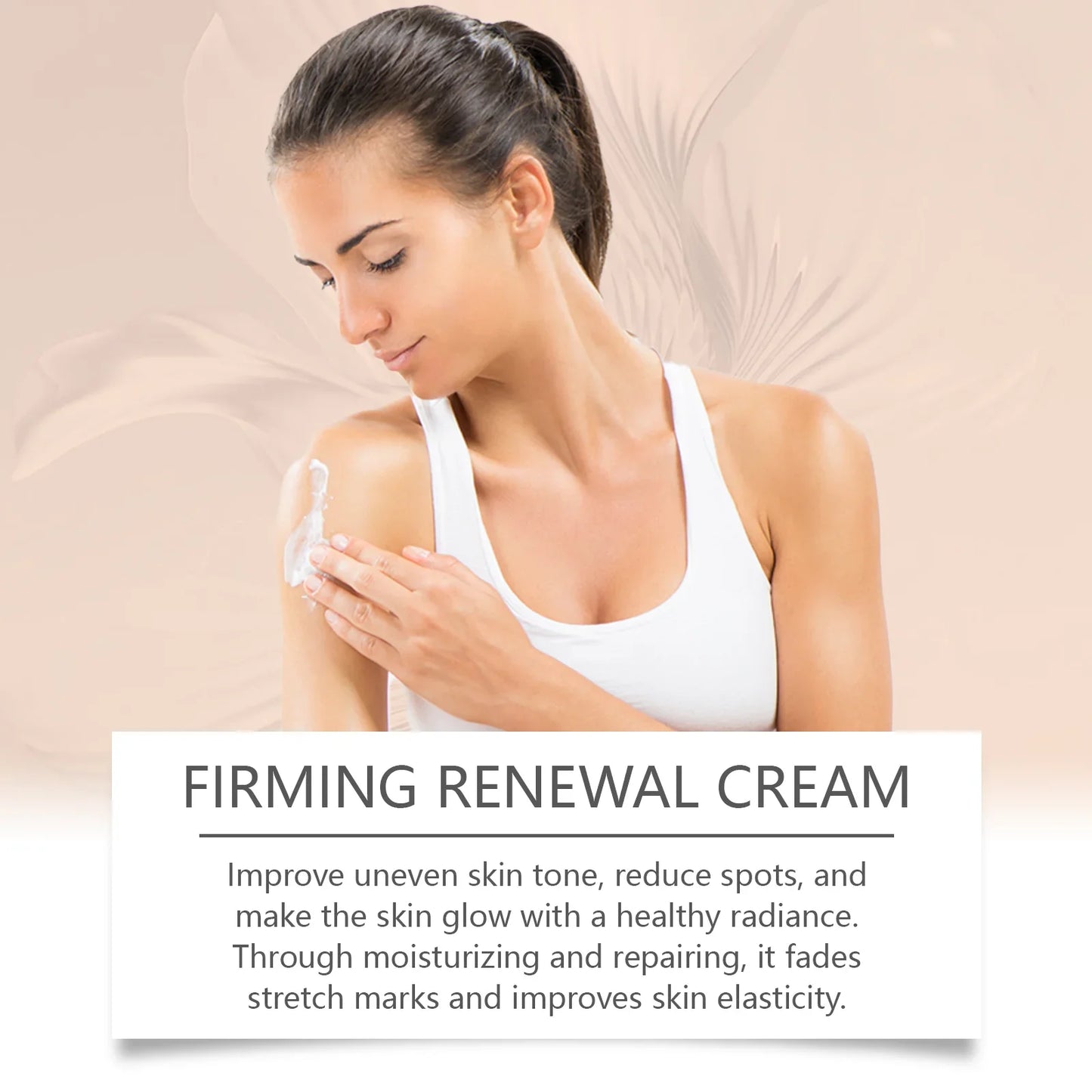 SkinSwaag Beauty OceAura Natural Plant Extract Firming & Tightening Body Cream — plant extracts + collagen — cream texture on hand on white background