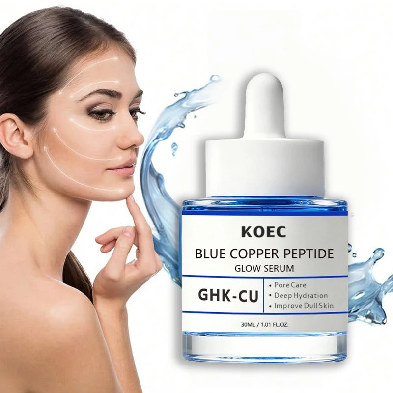 Blue Copper Peptide Bakuchiol Serum Hydrating Facial Essence Moisturizer Nourishing Firming Boosting Daily Skincare 30ml