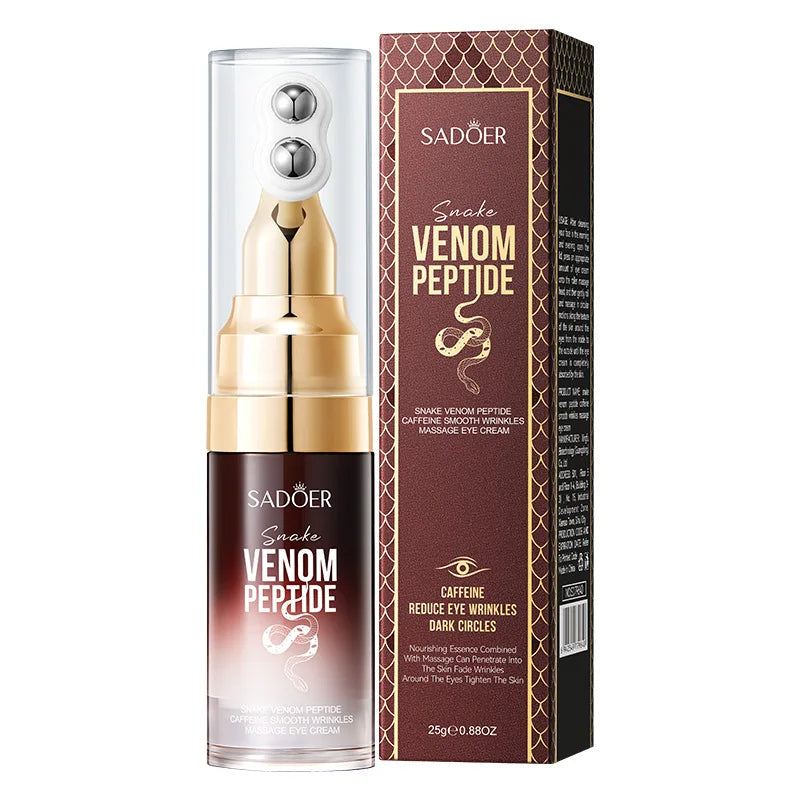 SADOER Snake Venom Peptide & Caffeine Firming Eye Cream — Snake Venom Peptide & Caffeine — Eye cream tube front view with anti-aging label