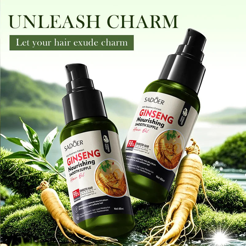 Ginseng scalp activating and nourishing hair oil bottle