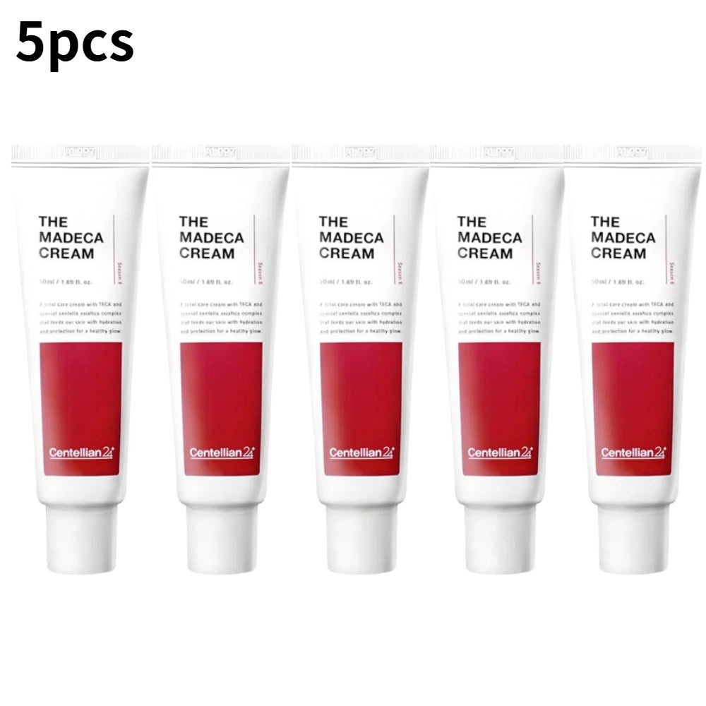 Centellian 24 The Madeca Cream Active Whitening Moisturizer — Madeca & Centella — Side angle view of tube and box packaging