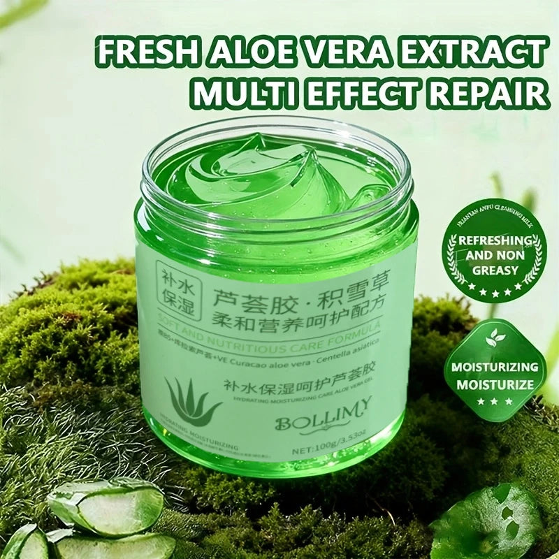 BOOLIMY Aloe Vera Centella Soothing Face Gel — Aloe Vera & Centella — Gel applied on skin soothing demo
