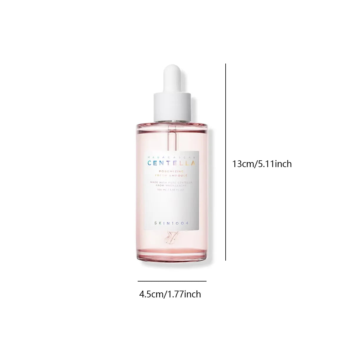 Clear glass dropper bottle of pore-minimizing facial serum for oily skin