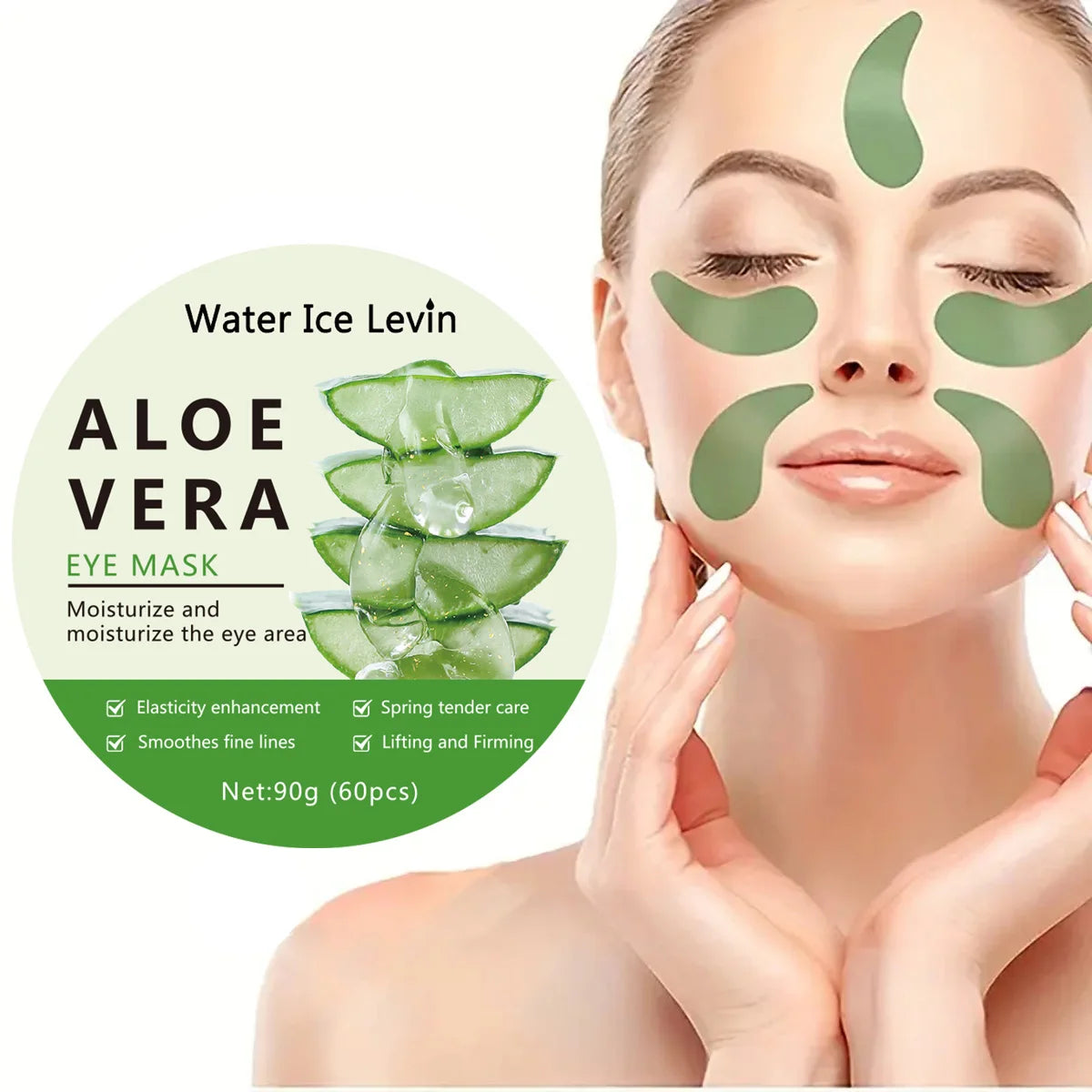 Aloe collagen firming eye mask for under-eye hydration and skin tightening