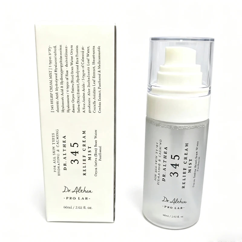 Clear bottle of antioxidant soothing face spray for a glass skin glow, 100ml and 60ml sizes