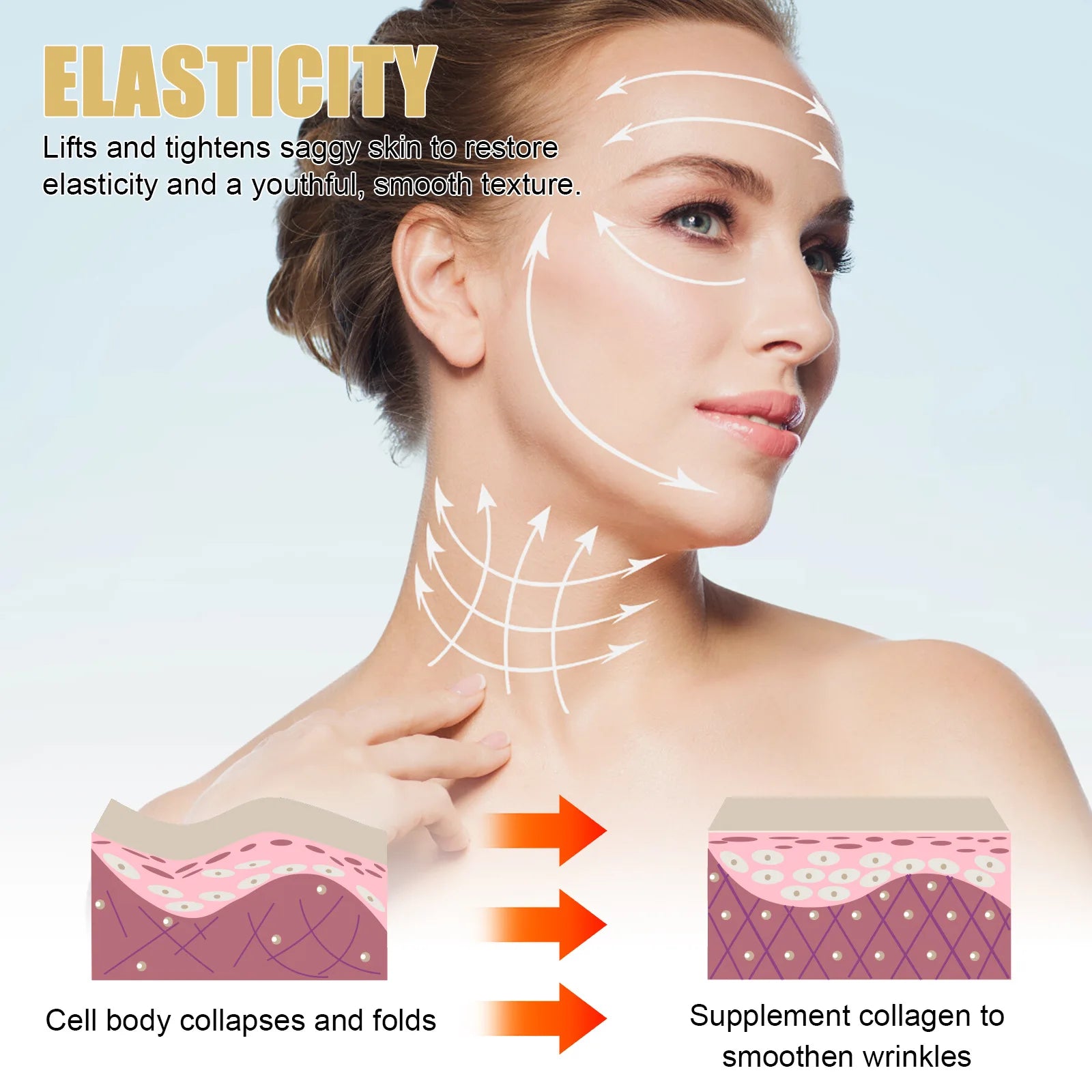 Firming and moisturizing facial serum bottle for radiant skin