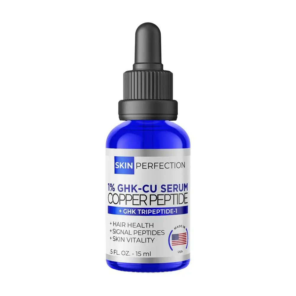 Copper peptide face and hair serum bottle with dropper