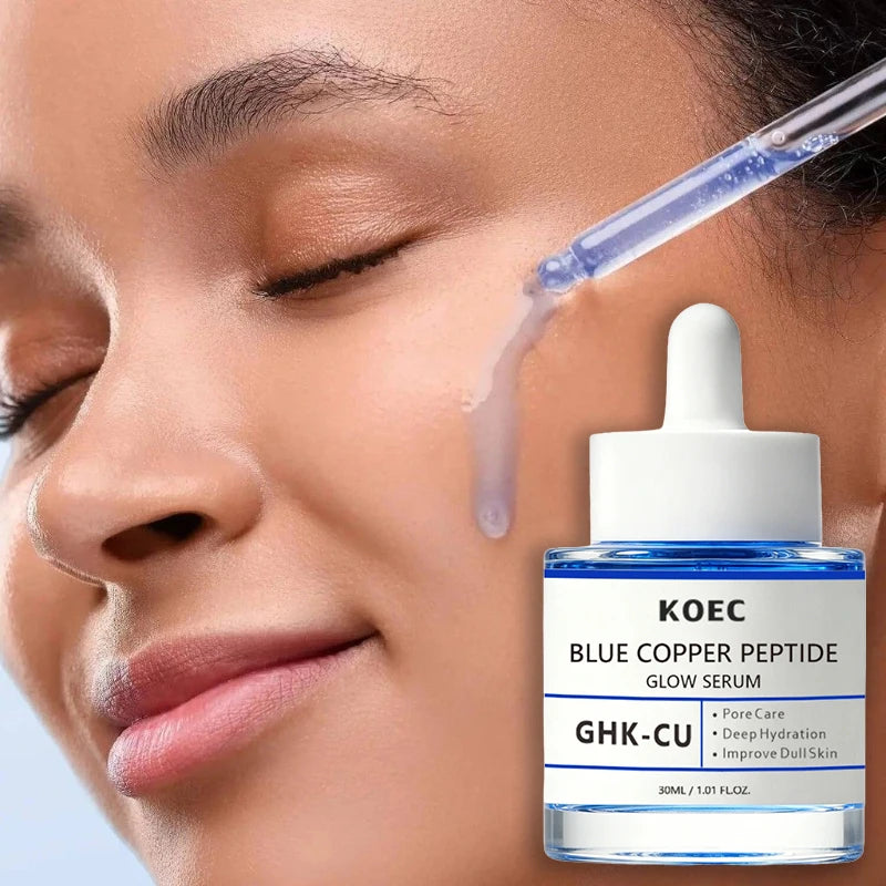 Blue Copper Peptide Bakuchiol Serum Hydrating Facial Essence Moisturizer Nourishing Firming Boosting Daily Skincare 30ml