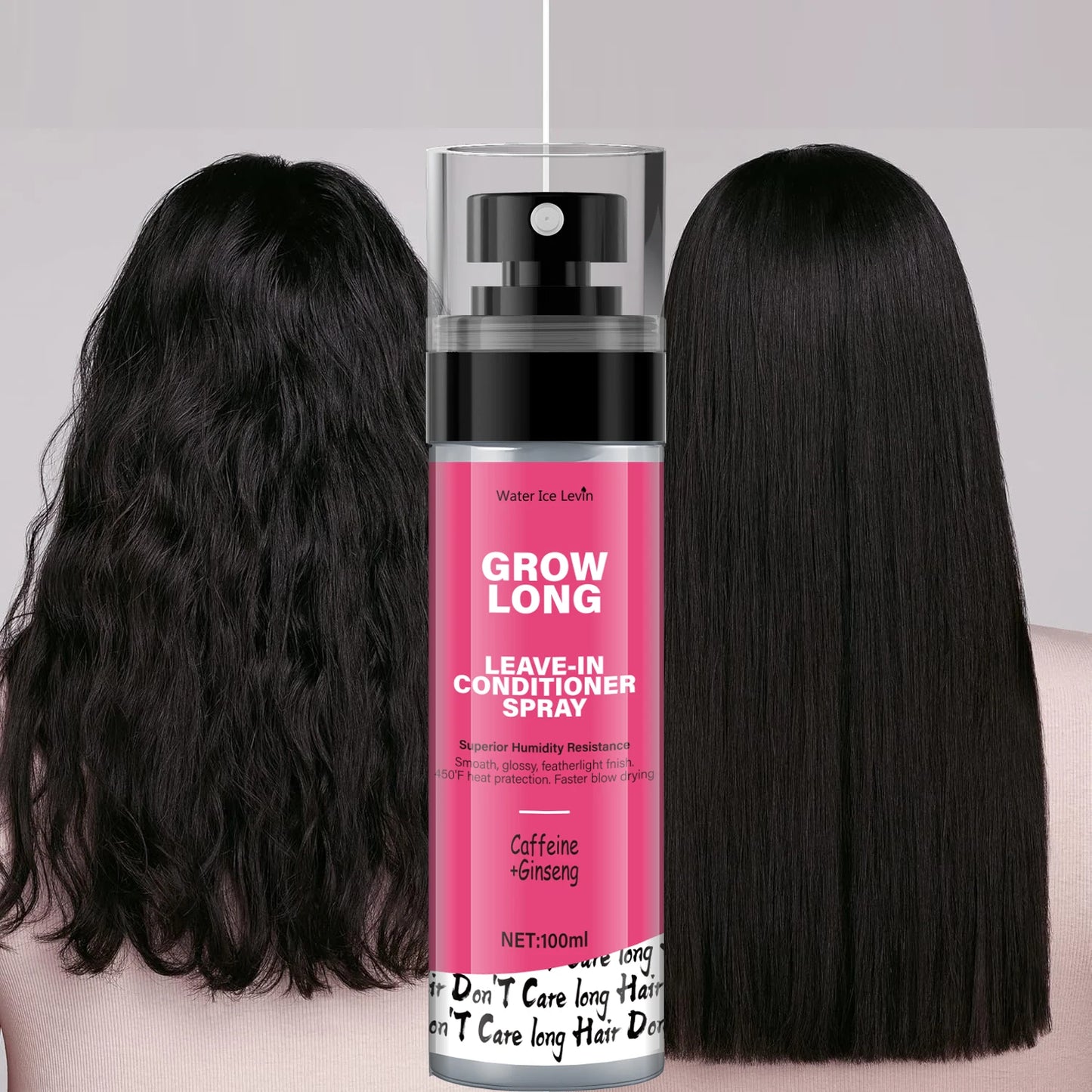 Leave-in spray bottle with biotin and vitamin E