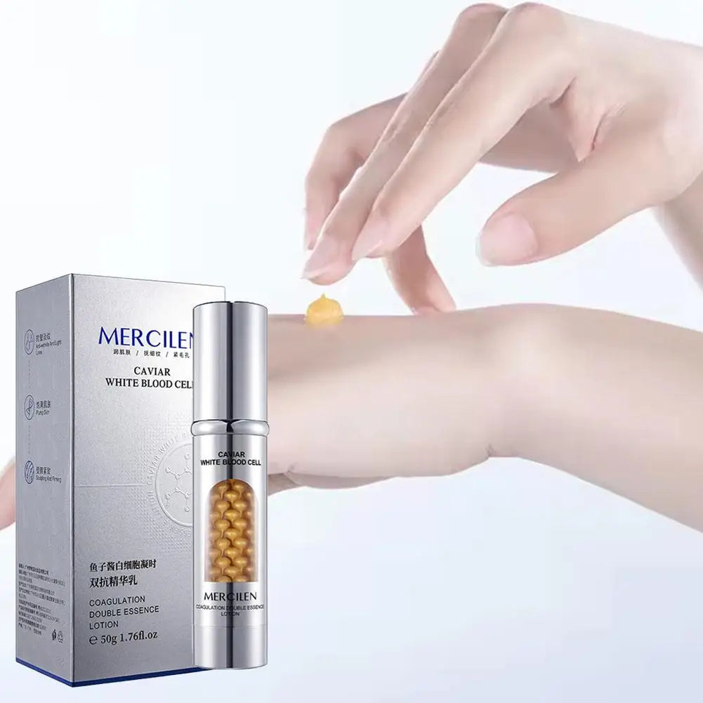 MERCILEN Firming Facial Moisturizing Serum — Firming & Elasticity — Serum applied on facial skin demo