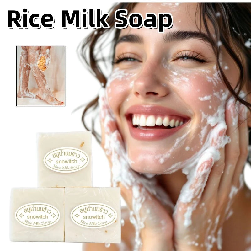 Bar of Thai rice milk soap for gentle moisturizing, 65g