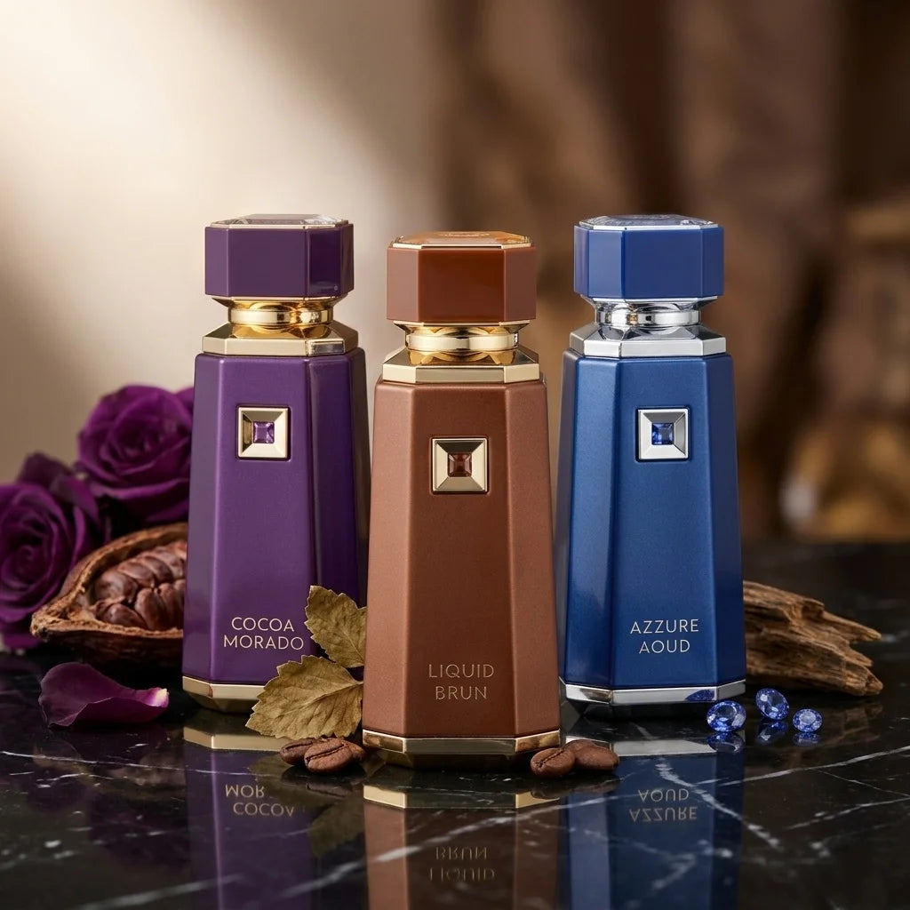 Fragrance World French Avenue EDP — oud + woody + vanilla — elegant perfume bottle front