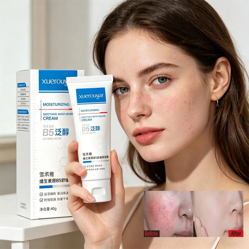 XUEROUYAR B5 Panthenol Barrier Repair Cream — B5 & Panthenol — White tube with blue accents on white background