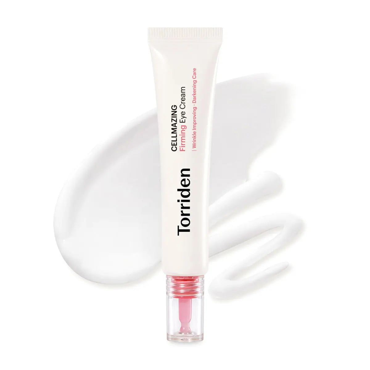 Firming low molecular collagen eye cream container for lifting and depuffing