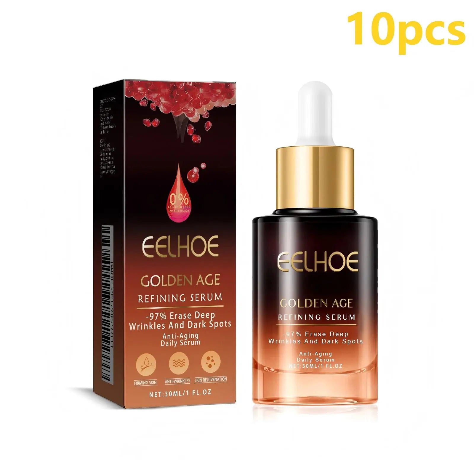 Facial serum bottle with plant extracts for firming, lifting and glowing skin