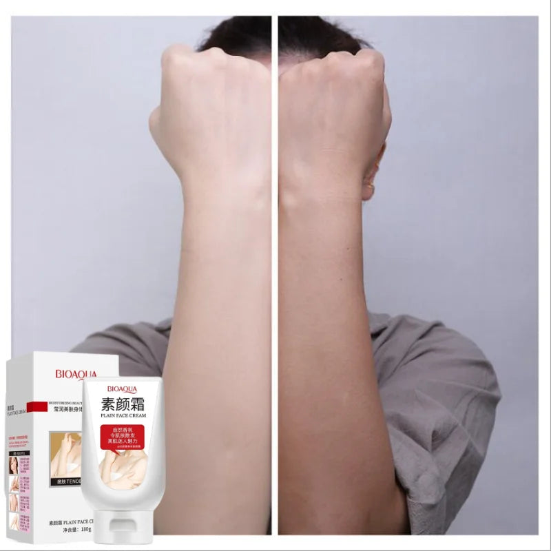 BIOAQUA Snow White Niacinamide Brightening Body Cream — Niacinamide — Tube front view with BIOAQUA branding close-up